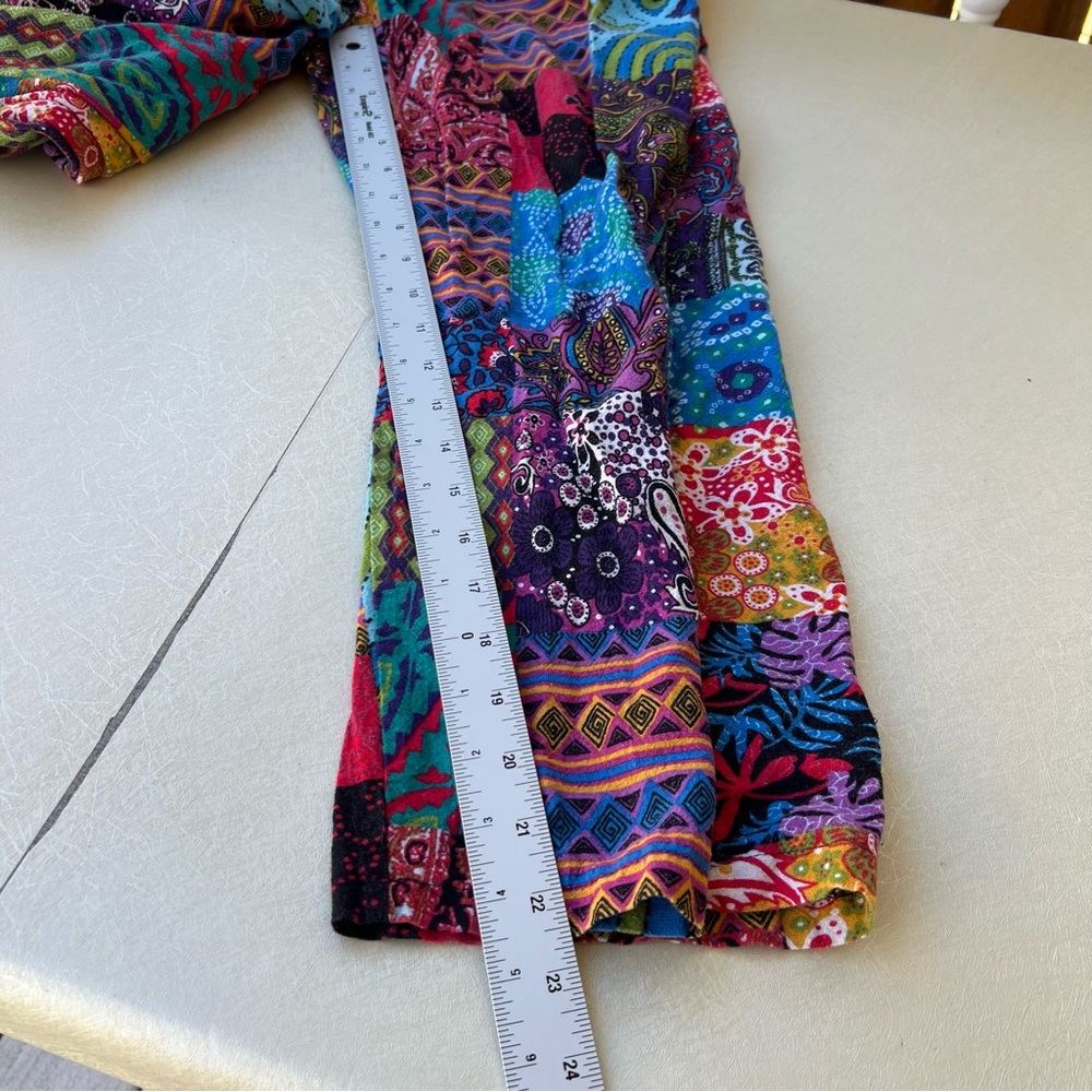 Boho Bright Multicolor Patchwork Overalls Women’s… - image 7